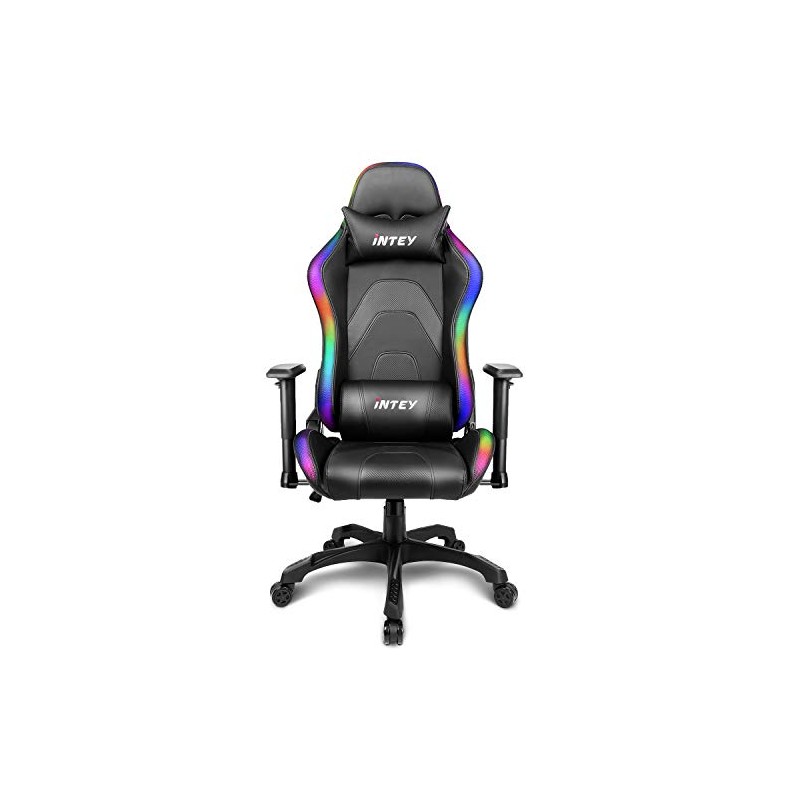 Sedia Gaming Detroit, Design sportivo, Pelle e Tessuto, vari colori, con luci Led